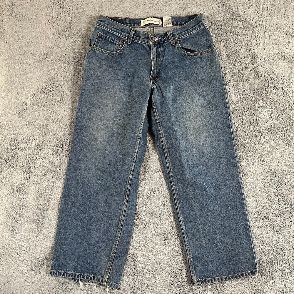 Levi's 550 Husky Jeans Womens 16 Blue Denim Faded Relaxed Fit Red Tab Streetwear